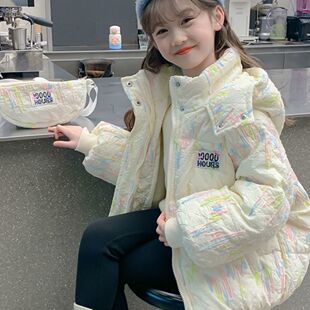 2025冬装羽绒棉服中长款加厚加绒小女孩冬天棉袄可爱中大童外套