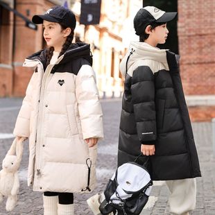 儿童羽绒服男童中长款2024新款中大童冬季女孩子加厚保暖外套反季