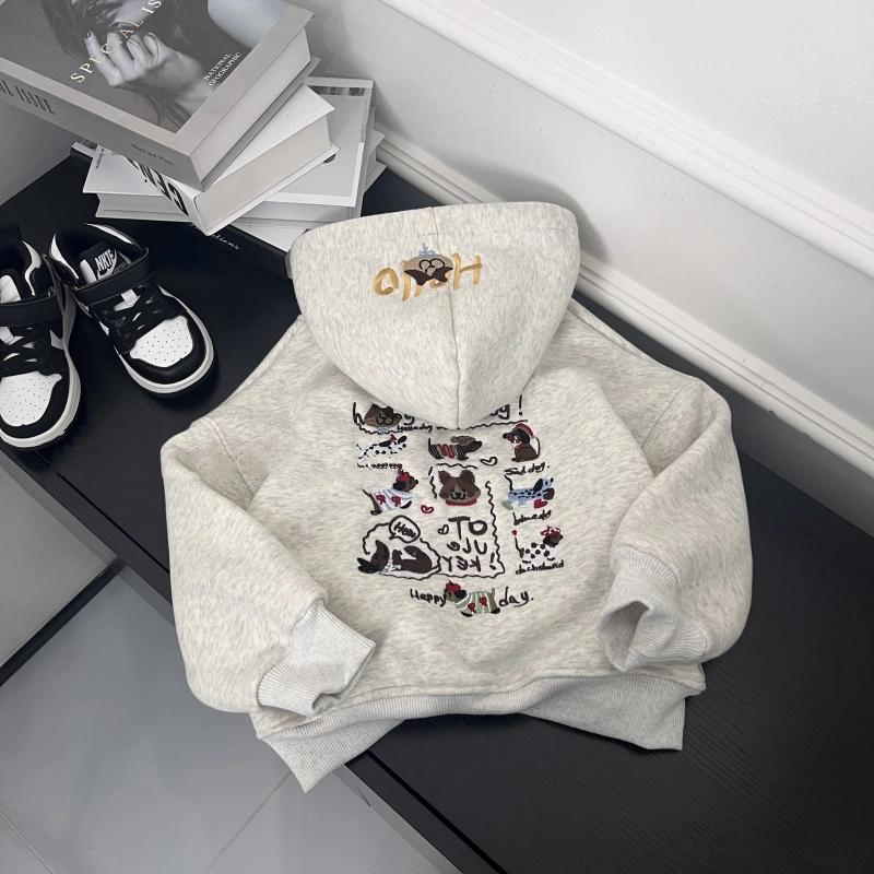 男童加绒卫衣新款时尚休闲加绒加厚连帽上衣儿童秋冬季一体绒卫衣