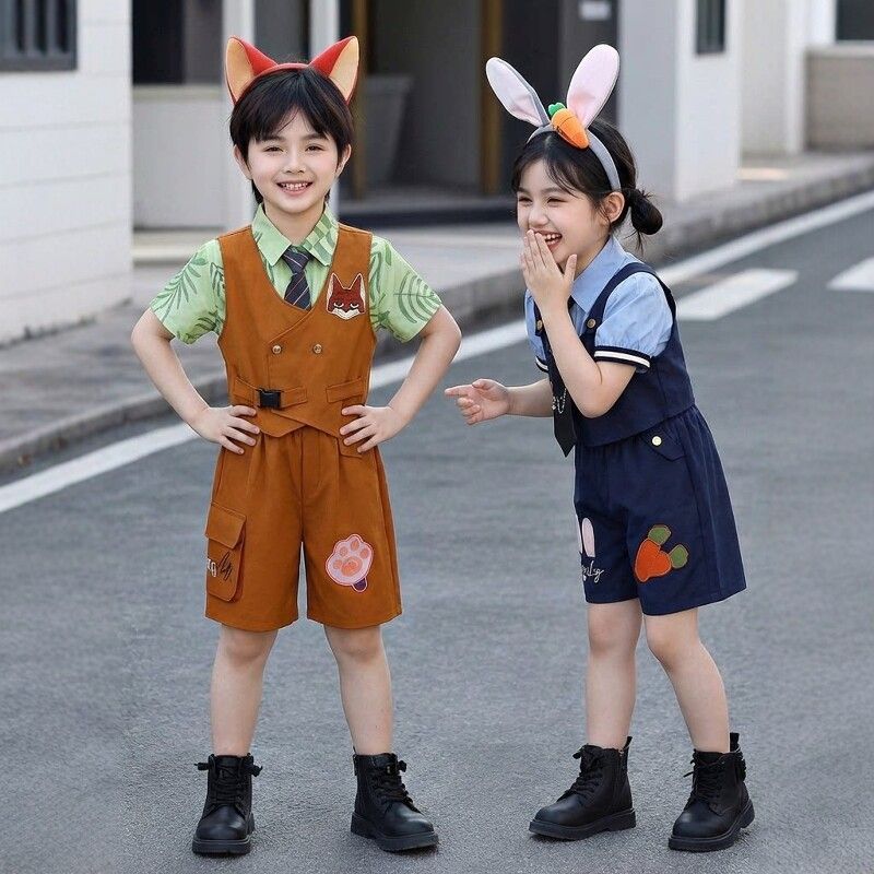 疯狂动物城尼克朱迪COS服2026新款儿童尼克衬衣兔子警官演出服装