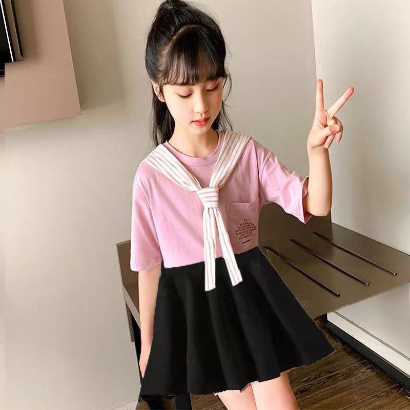 童装韩版女童夏装短裙百搭时尚短裤女孩半身裙学生洋气公主百褶裙