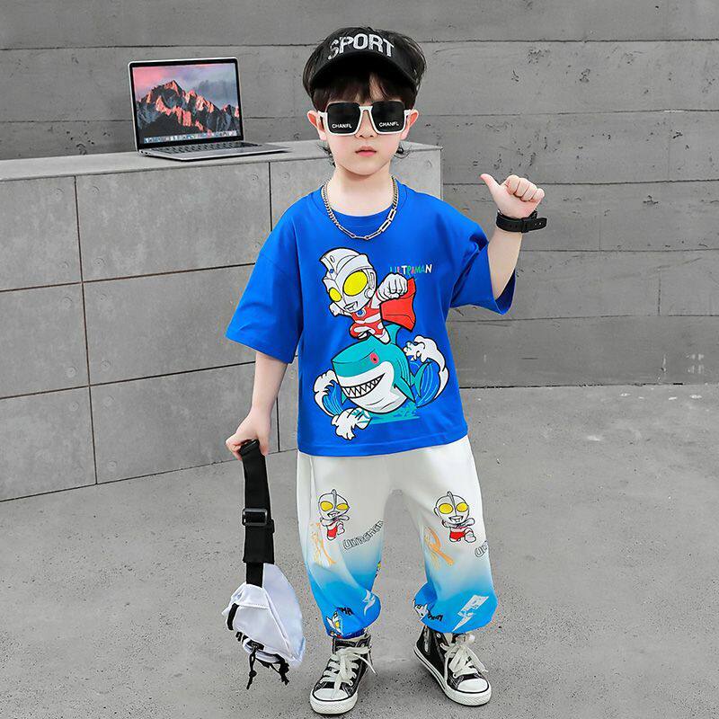 奥特曼衣服男童夏季套装2026新款儿童装宝宝夏装时髦酷帅气短袖潮