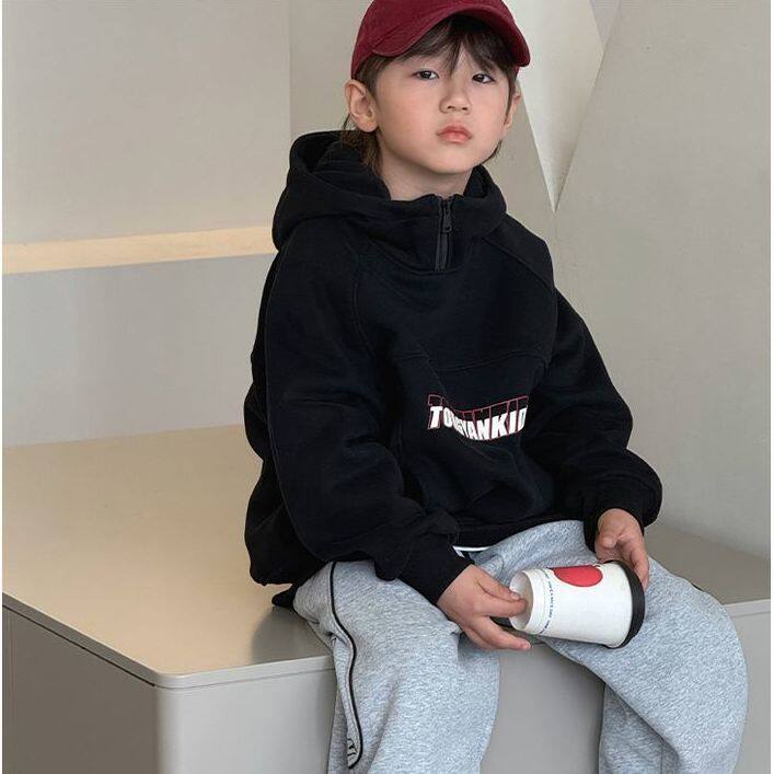 男童连帽卫衣加绒秋冬季秋冬新款儿童潮酷男孩202新款4童装上衣潮