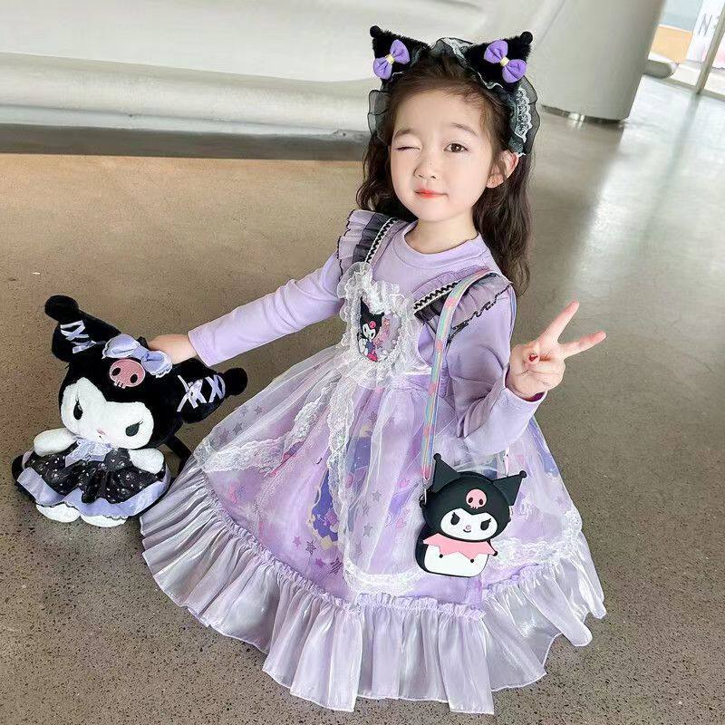 库洛米公主裙安可拉红新中式洛丽塔女童连衣裙儿童蓬蓬裙2026新款