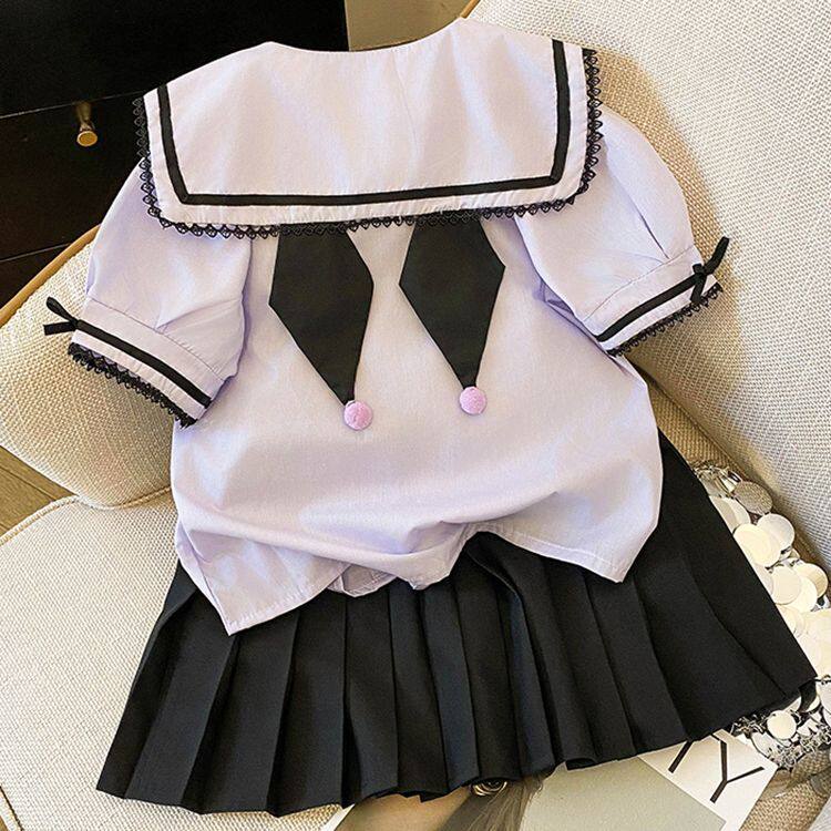 原创库洛米女童夏装日系裙子儿童连衣裙套装jk制服裙学院风公主裙