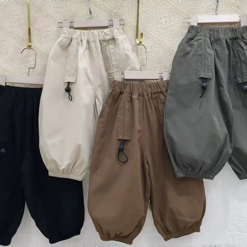 男童女童休闲夏季裤子宽松新款工装裤儿童休闲九分裤中小童灯笼裤