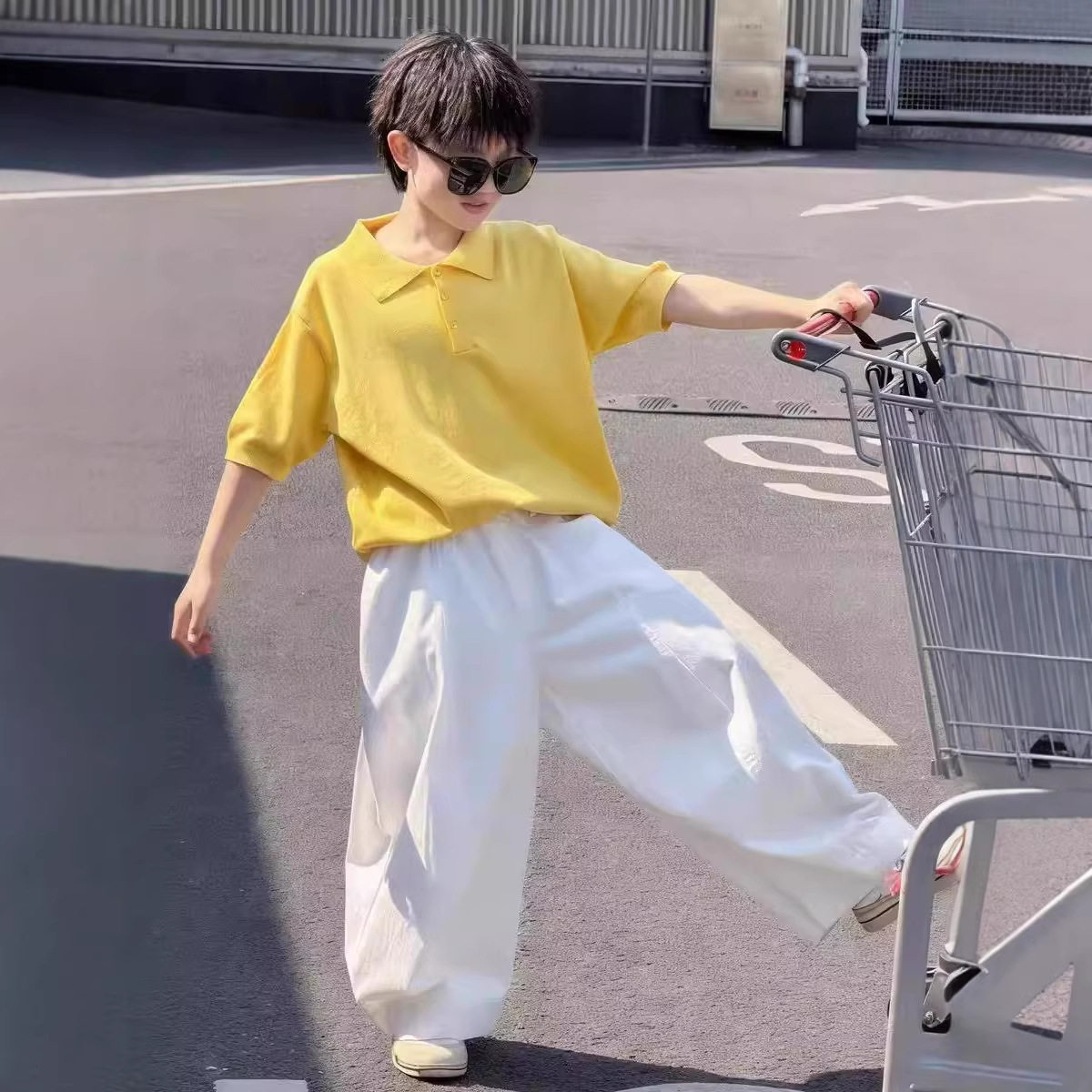 男童夏装套装2026新款中大童夏季薄款男孩帅气短袖儿童polo衫上衣