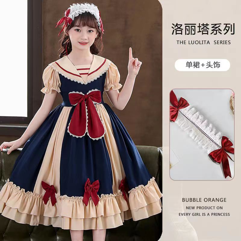 女童洛丽塔公主裙小女孩春夏新款连衣裙洋气宝宝礼服儿童裙子