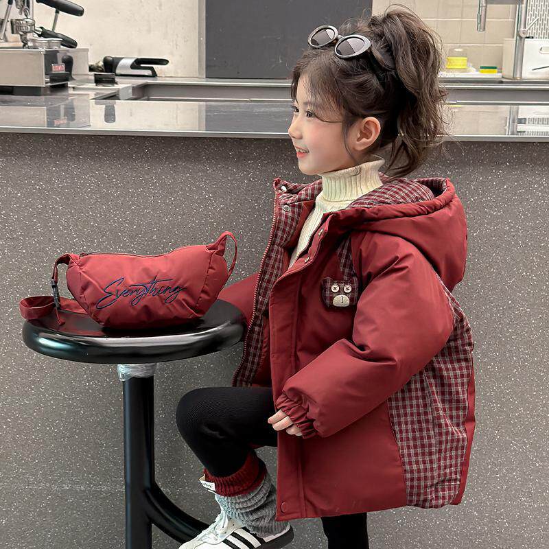 女童棉袄2026新款冬装女孩棉衣宝宝夹棉外套洋气加厚儿童冬季棉服