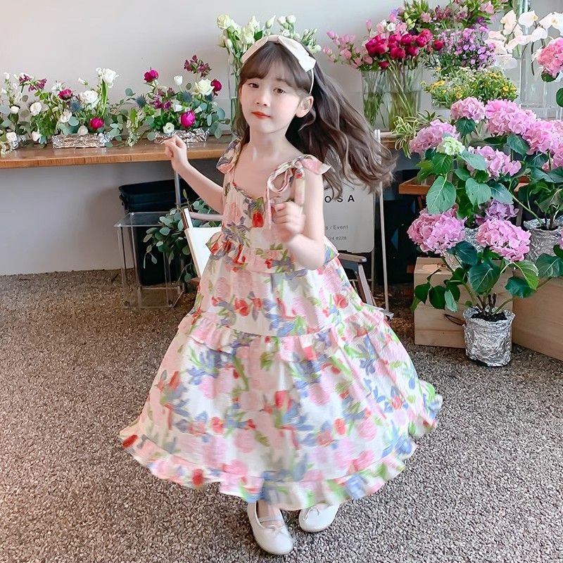 女童夏装连衣裙2024新款夏天公主裙儿童吊带蛋糕裙小女孩夏季裙子