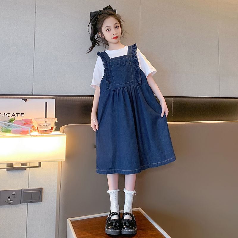 女童连衣裙夏装2026新款洋气中大童背带裙小女孩夏款儿童牛仔裙子