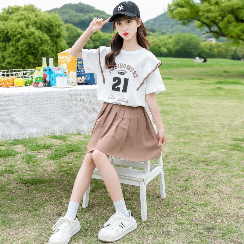 女童夏季套装裙子2026新款夏装网红儿童时髦洋气大童女孩jk两件套