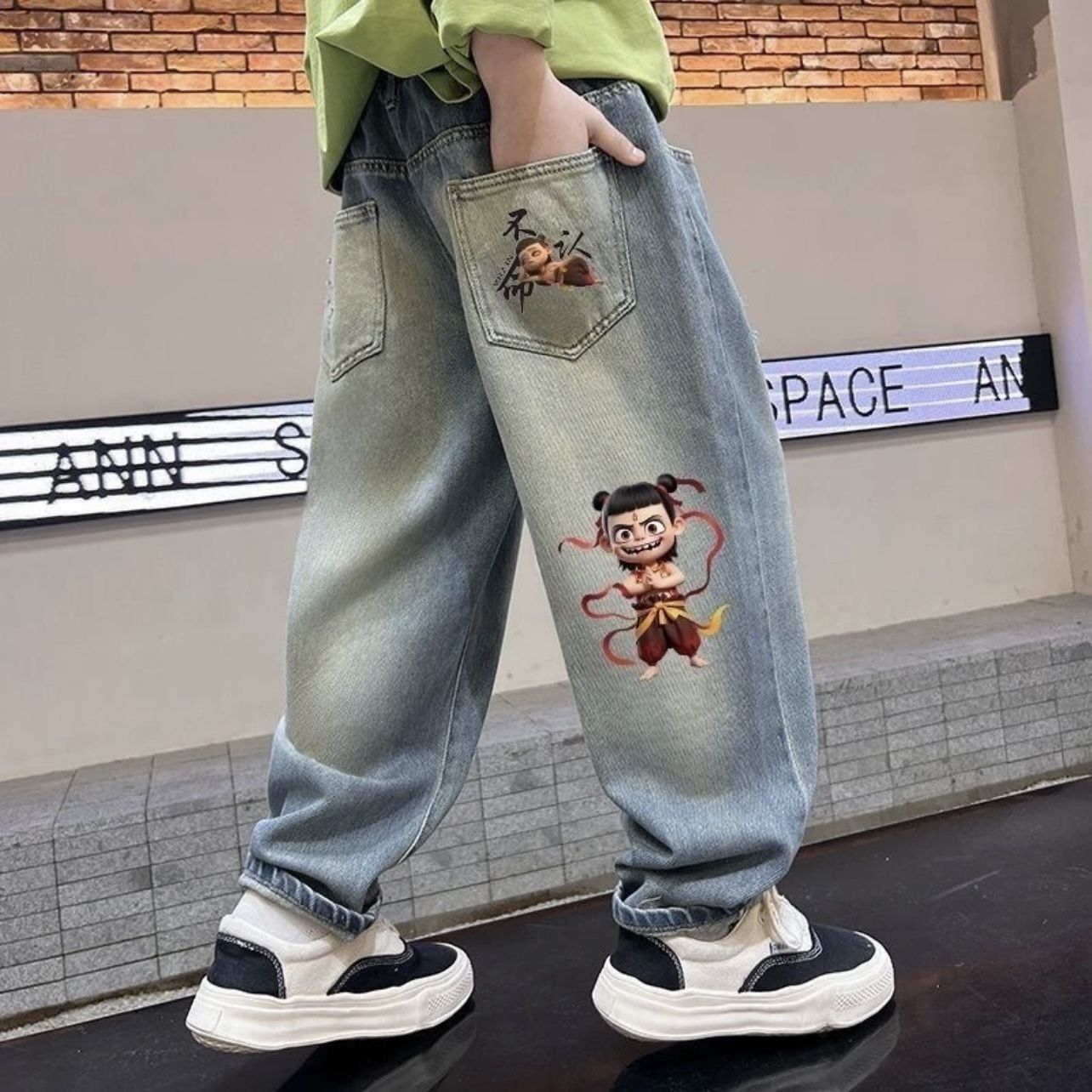 中小童夏季薄款裤子男童裤子儿童夏季牛仔裤儿童薄款裤子