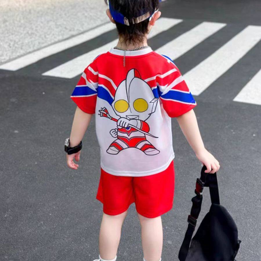 新款奥特曼儿童衣服套装2026薄款夏季两件套男童夏装宝宝短袖