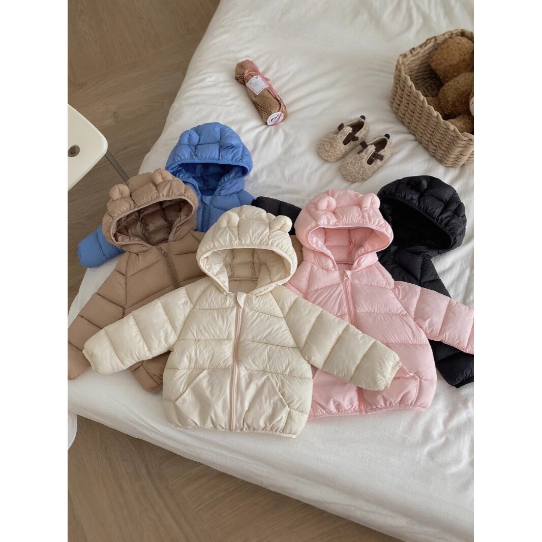 儿童轻薄羽绒棉服宝宝短款棉袄男女童连帽棉衣小童婴儿洋气外套潮