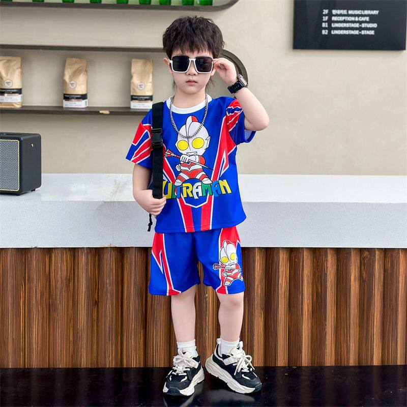 奥特曼套装衣服男童夏装儿童新款夏季篮球服男孩速干两件套短袖