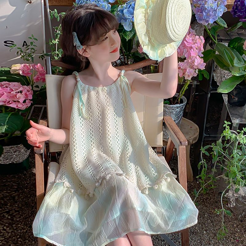 女童连衣裙夏装2026新款儿童裙子夏季吊带裙小女孩夏款网纱公主裙