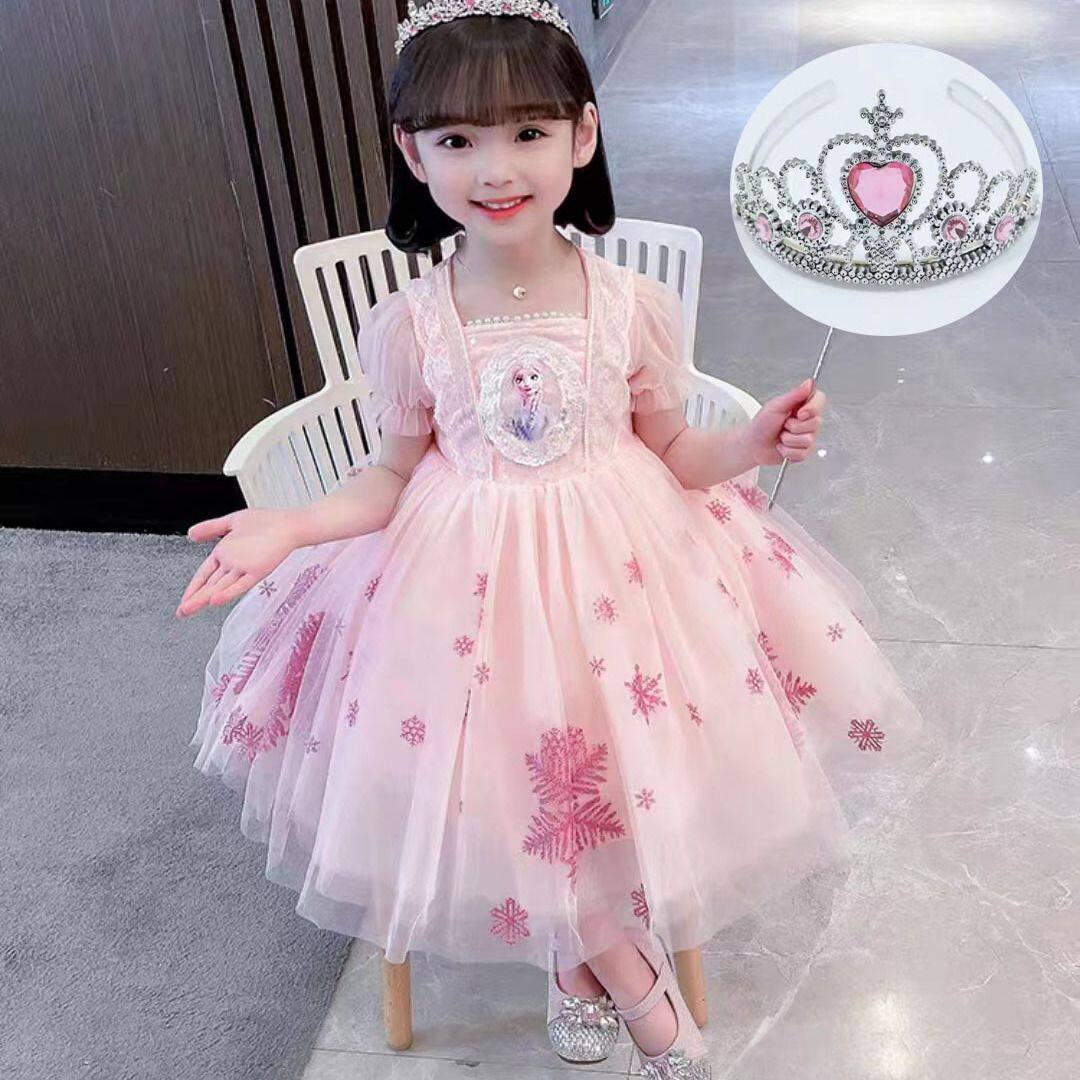 冰雪女童奇缘夏季夏装连衣裙新款宝宝艾莎儿童爱莎公主洋气裙子