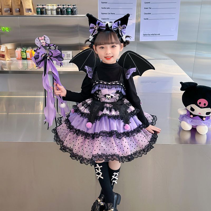 库洛米衣服女童裙子秋季儿童洛丽塔迪士尼蓬蓬裙小女孩生日公主裙
