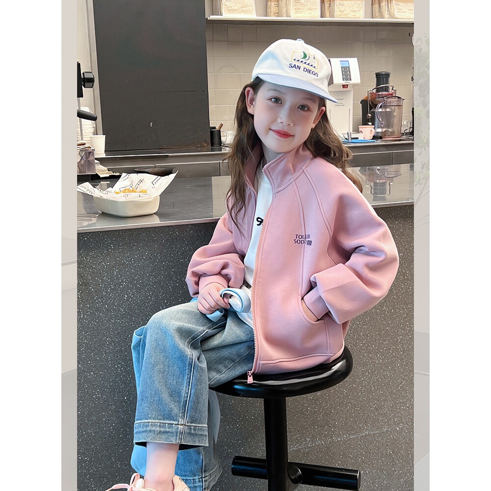 女童洋气立领外套儿童长袖开衫中大童装上衣小女孩2026春秋新款