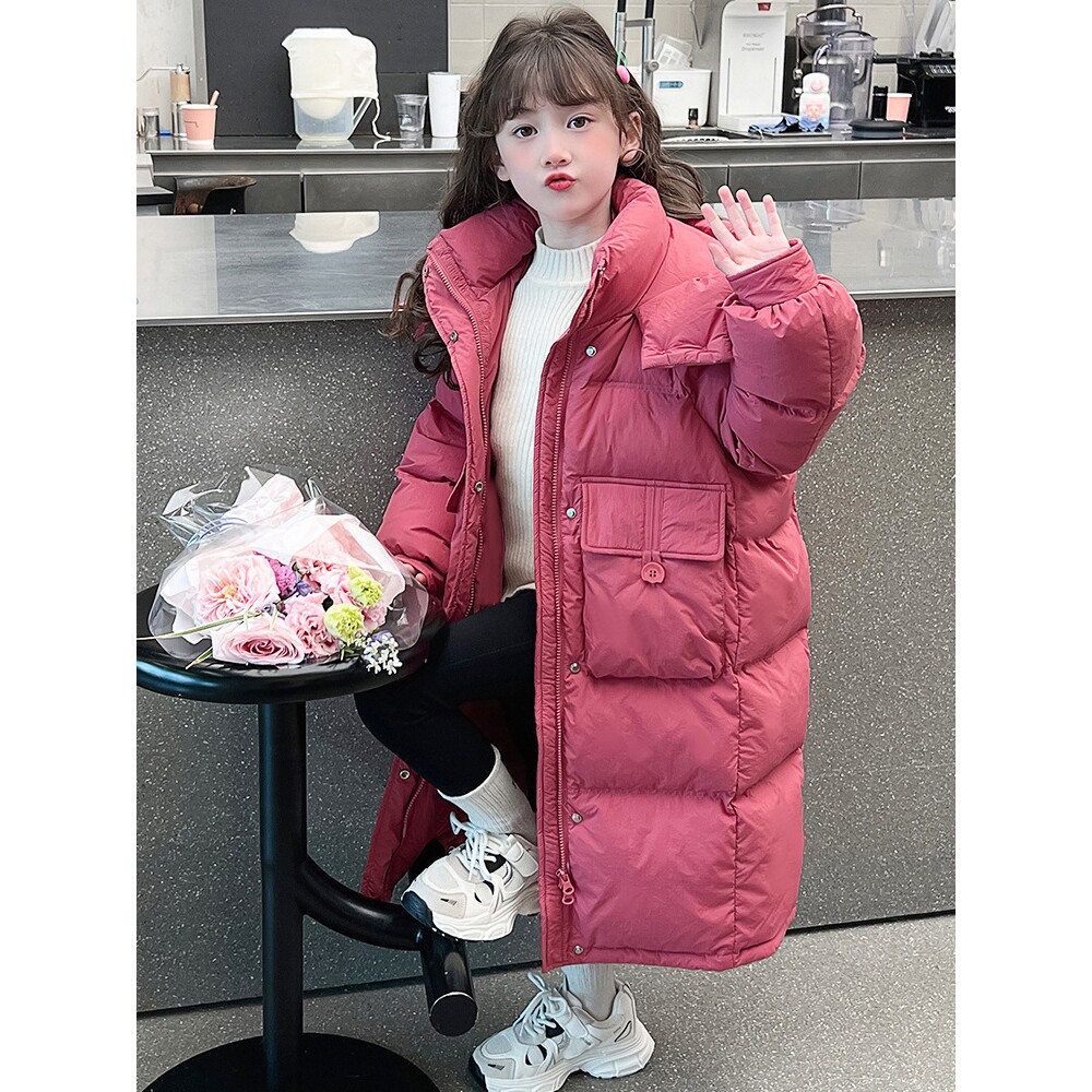 女童羽绒棉服冬装2026新款洋气儿童冬季夹棉外套小女孩加长款棉袄