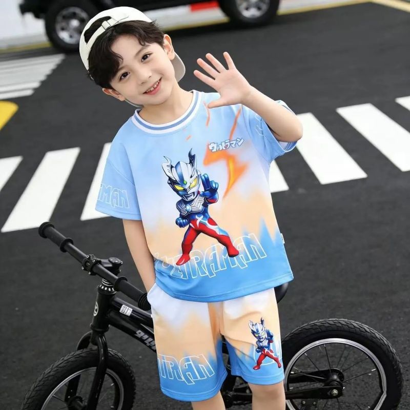 儿童夏季衣服奥特曼套装爆款新款男童短袖速干2026帅气两件套