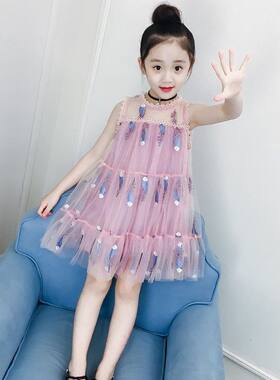 女童仙女连衣裙小孩洋气童装儿童雪纺裙子大童新款女孩夏季公主裙