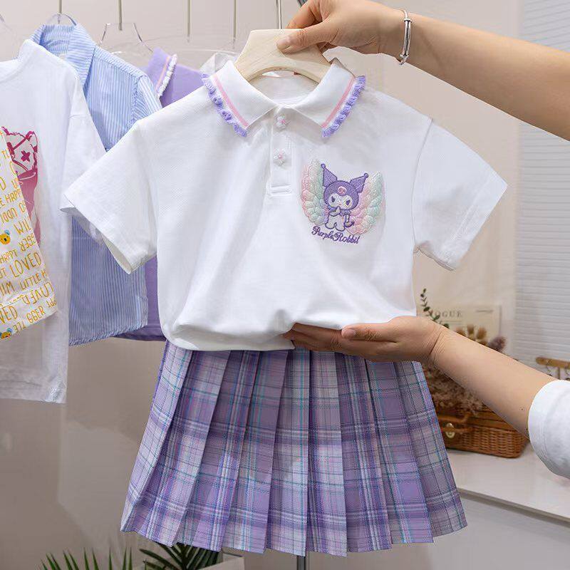 女童套装短袖夏款2026款儿童洋气库洛米短袖jk裙学生夏季短裙套装