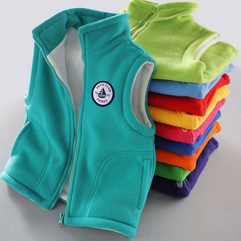 男童双层保暖马甲冬加厚外穿儿童春秋摇粒绒背心坎肩外套女童马夹