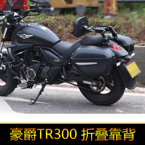 适用豪爵TR300机车改装配件HJ300-3折叠靠背可伸缩腰靠腰托靠背