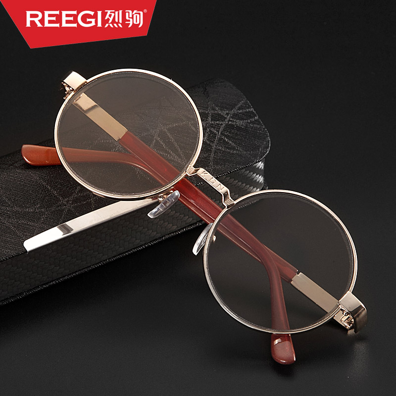 圆形眼镜框复古男平面平光镜女水