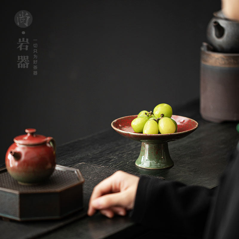 陶瓷高脚水果盘创意点心盘家用零食干果碟子西餐糕点盘茶桌茶点盘