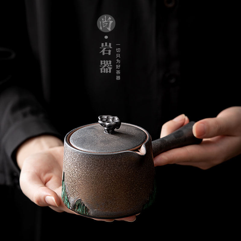 日式茶具侧把壶陶瓷茶壶家用单壶图片