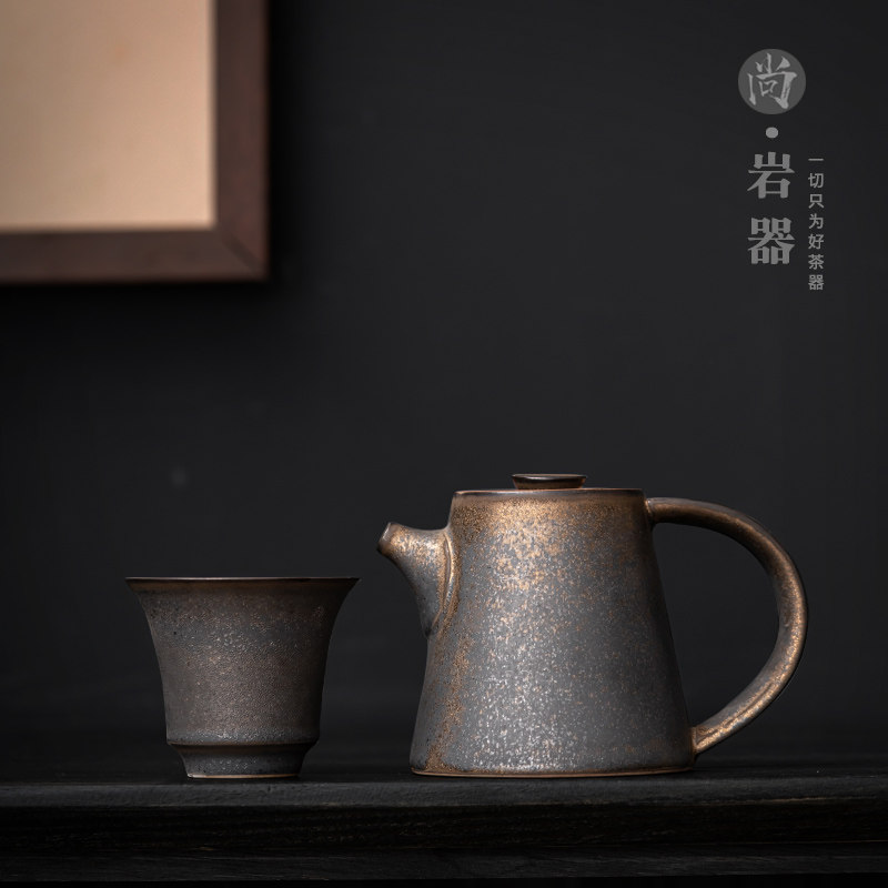 尚岩复古陶瓷功夫茶壶家用泡茶器单壶中式茶具泡茶壶带过滤手抓壶