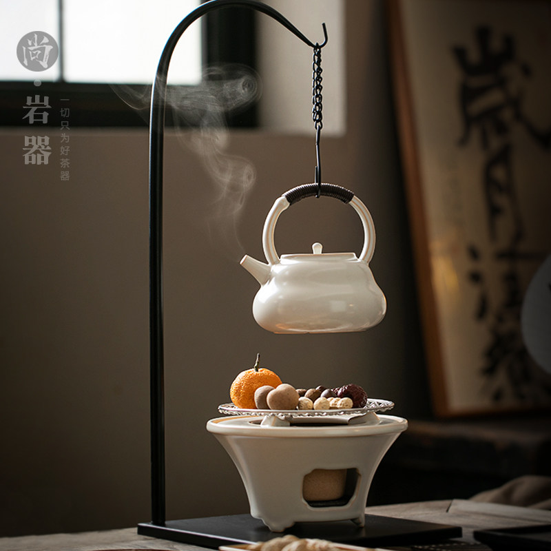 苏打釉陶瓷提梁泡茶壶煮茶套装中式碳火炉围炉煮茶家用小型酒精炉