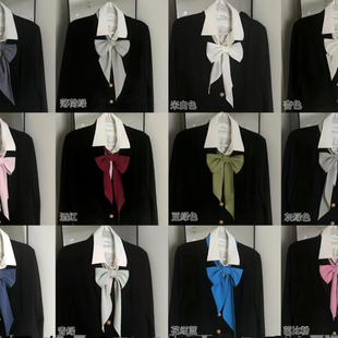 lulu cake直条巾蝴蝶结水手服配饰衬衫手打搭配女