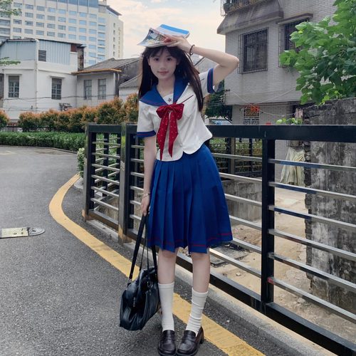 lulucake孔雀蓝水手服套装
