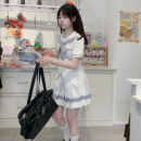 lulucake小栀长袖水手服收腰jk制服中间服秋日系白色学院风套装女