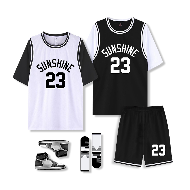 假两件球衣定制女短袖篮球服套装男学生班服订购团队比赛队服印字