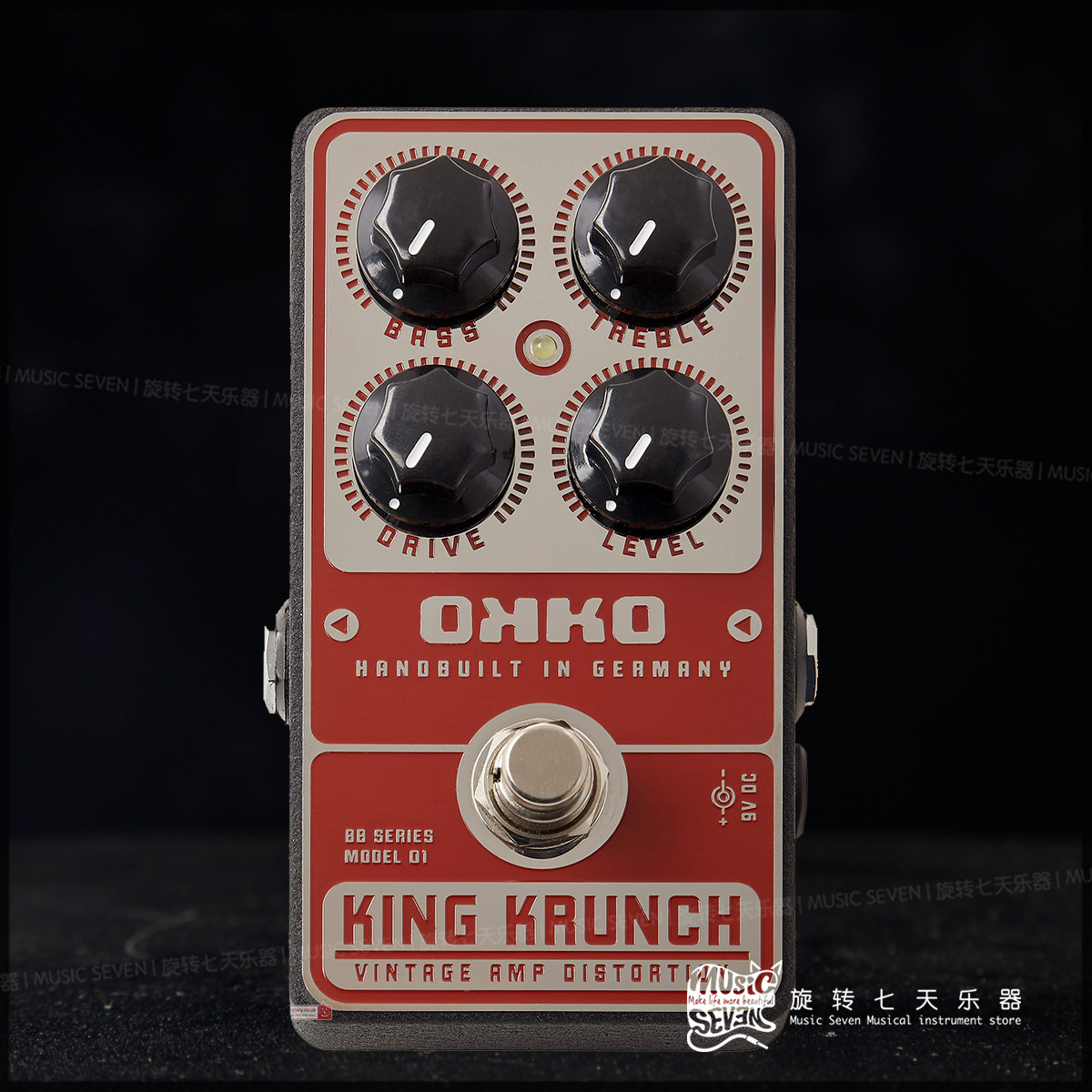 旋转七天乐器 OKKO King Krunch 德国手工 失真 电吉他单块效果器