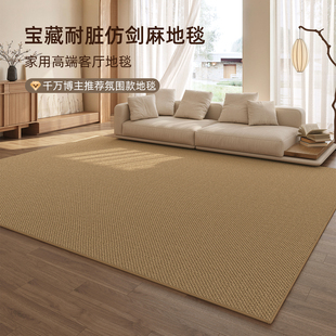 家用免打理沙发茶几地垫侘寂风卧室大面积 地毯客厅仿剑麻新款