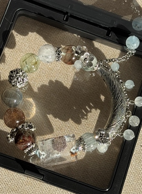 原创灰兔毛幽灵无事牌红铜发四季幽灵彩发晶蓝兔毛超七灰月光【32