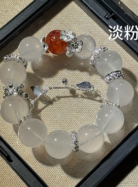 原创红胶花+粉雪花幽灵15+mm美容滋养净化能量稳定情绪【H231】