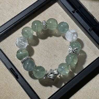 原创千层绿萤石14mm+暴风雪花幽灵+一线天雪花幽灵【H164】