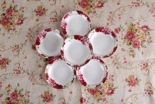 花开似锦陶瓷餐具碗盘碟套装 套碗礼盒 金融保险公司礼品定制logo