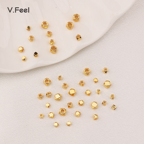 DIY18K包金保色切角珠多边形隔珠