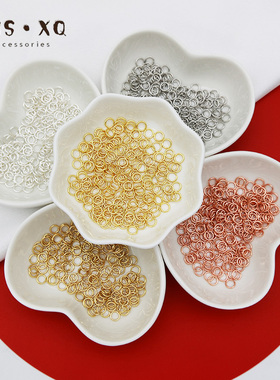 14k包金保色18k镀真金项链手链开口圈diy手工饰品配件连接环单圈