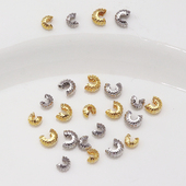 18K包金保色南瓜纹半月包扣月牙扣C扣手链定位珠收尾扣手工