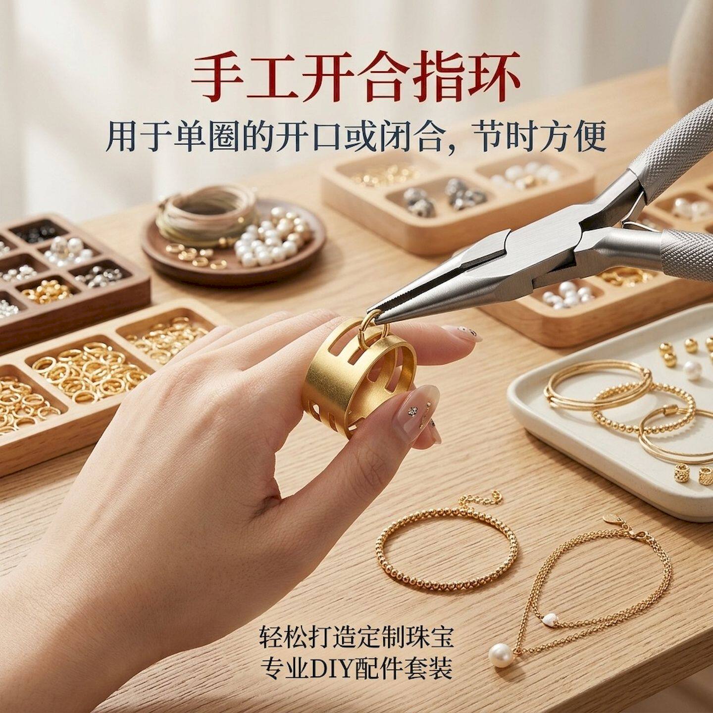 铜质挂圈戒指圈不锈钢开圈戒指单圈开合器工具圈diy手工饰品配件