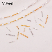 V.feel DIY18K包金保色批花直管隔珠珍珠手链项链diy饰品配件配饰